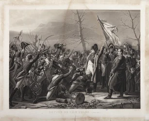 Návrat z ostrova Elba, 7. března 1815, vyryto Jeuzetem